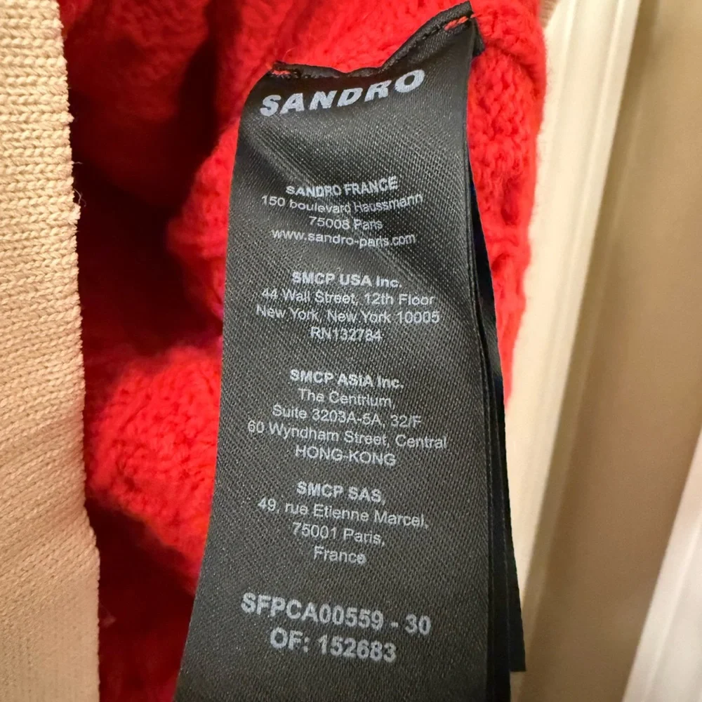 Sandro Idriss Cable-Knit Wool cardigan size 4 - Picture 6 of 11